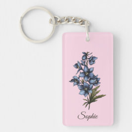 Llavero Keychain de Larkspur de Flor de Nacimiento Persona
