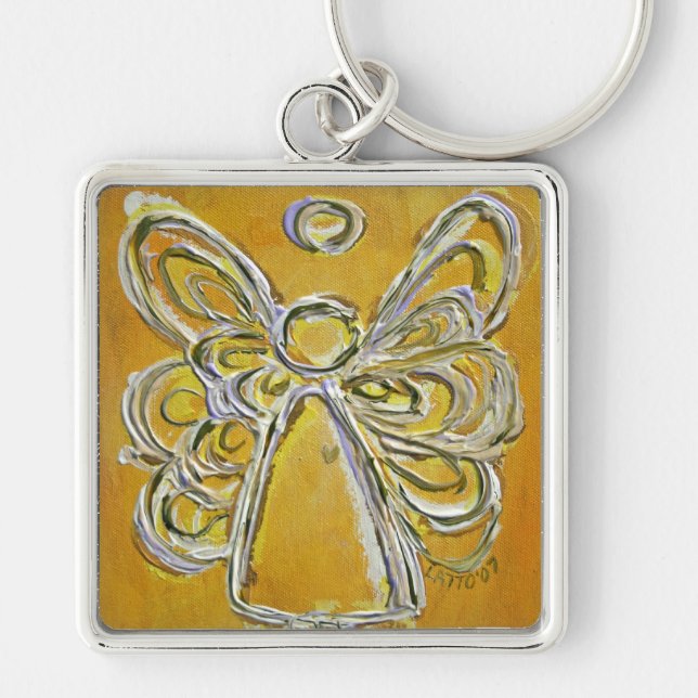 Llavero Keychain de las alas del ángel amarillo (Frente)