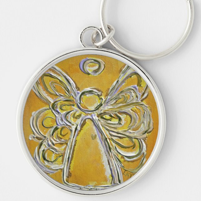 Llavero Keychain de las alas del ángel amarillo (Frente)