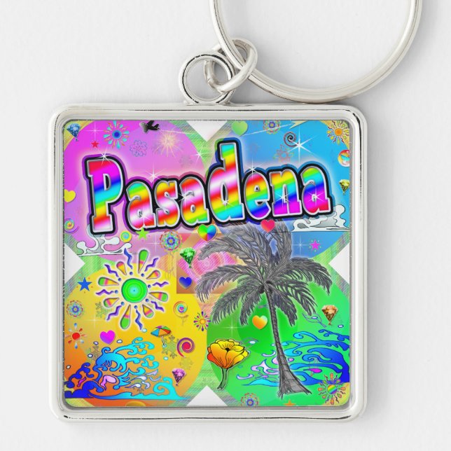 Llavero Keychain de las estaciones de Pasadena Quadro (Frente)