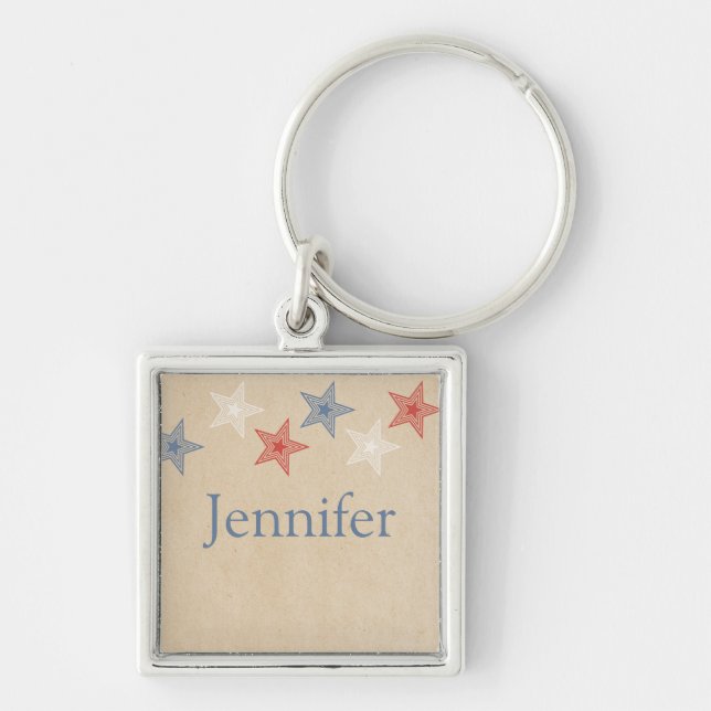 Llavero Keychain de las estrellas patrióticas (Frente)
