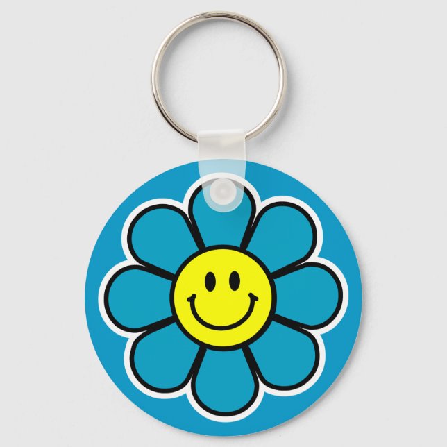 Llavero Keychain de las flores (azul) (Anverso)