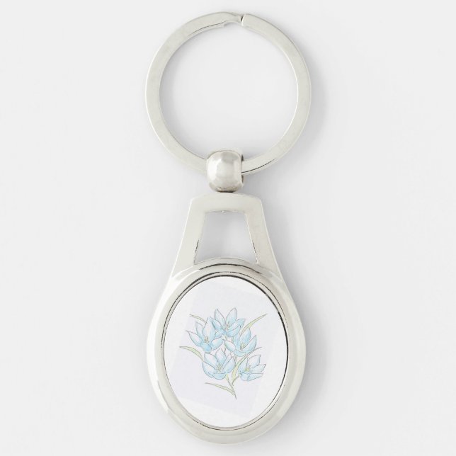 Llavero Keychain de las flores azules (Anverso)