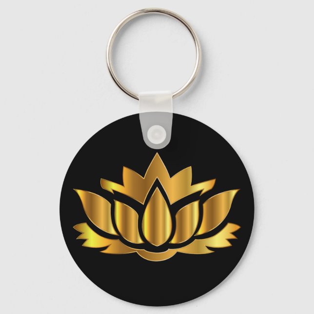 Llavero Keychain de las flores de Golden Lotus (Anverso)