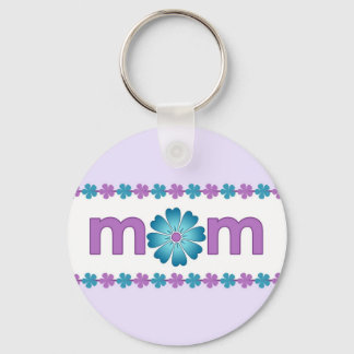 Llavero Keychain de las flores de la Primavera Púrpura del