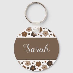 Llavero Keychain de las flores dulces marrones