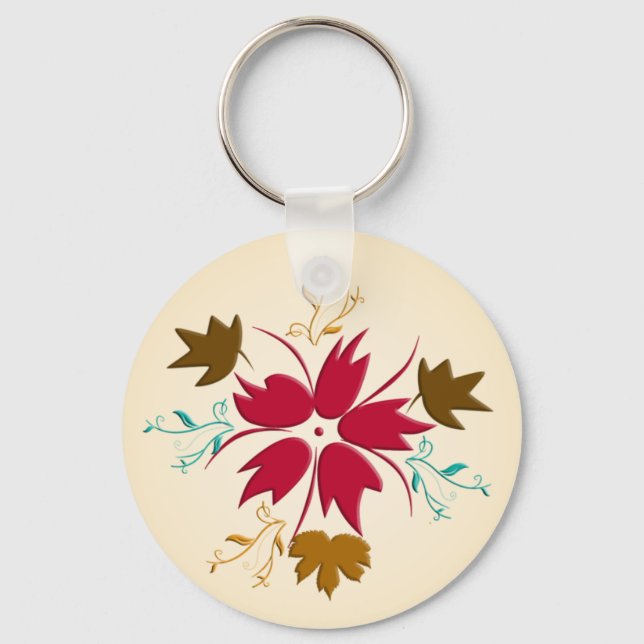 Llavero Keychain de las flores rojas (Anverso)