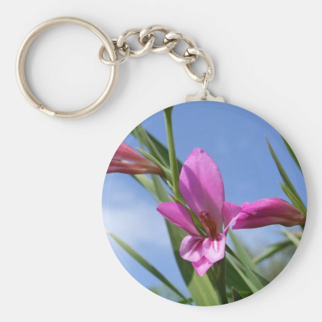 Llavero Keychain de las flores rosadas de primavera (Frente)