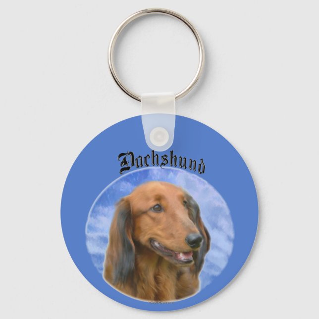 Llavero Keychain de las nubes de Dachshund (Anverso)
