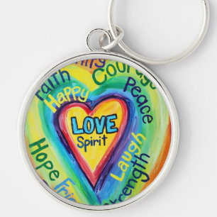 Llavero Keychain de las palabras del espíritu del corazón 
