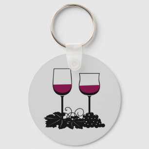 Llavero Keychain de lentes de vino animado