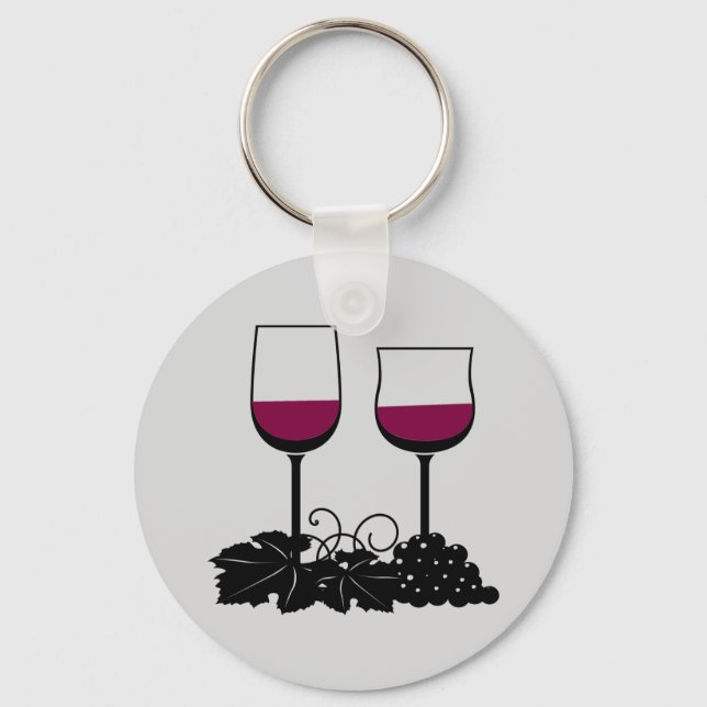 Llavero Keychain de lentes de vino animado (Anverso)
