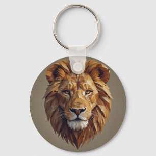 Llavero Keychain de león geométrico