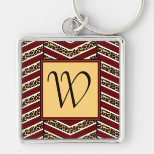 Llavero Keychain de leopard Print Chevron
