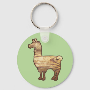 Llavero Keychain de Llama de Madera