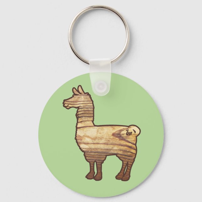 Llavero Keychain de Llama de Madera (Anverso)