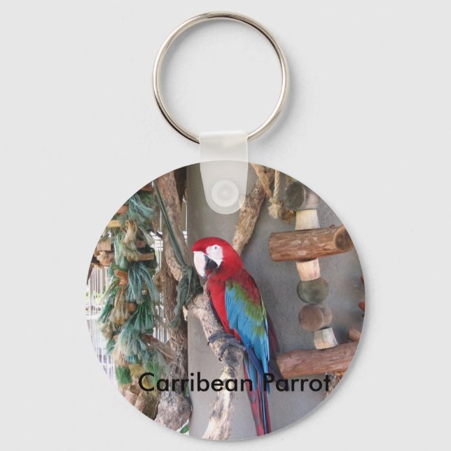 Llavero Keychain de loro de caribeña (Anverso)
