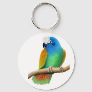 Llavero Keychain de loro de loro de cabeza azul