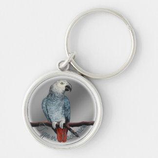 Llavero Keychain de loro Personalizado Gris Africano