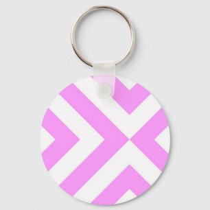 Llavero Keychain de los Chevrons rosa y blanco