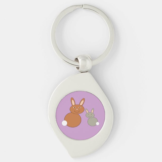 Llavero Keychain de los conejillos de Día de la Madre (Anverso)