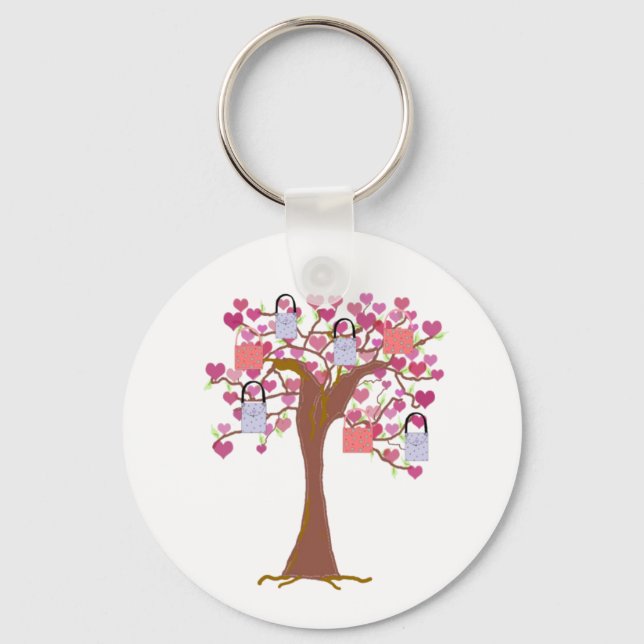 Llavero Keychain de los corazones y bolsos de mano (Anverso)