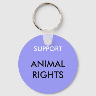 Llavero Keychain de los derechos de los animales, azul