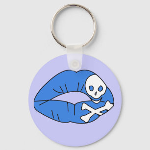 Llavero Keychain de los labios de veneno azul