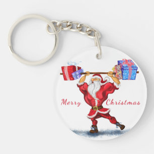 Llavero Keychain de los Navidades de Santa Bodybuilder