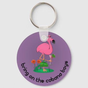 Llavero Keychain de los niños de Bachelorette Flamingo/Cab