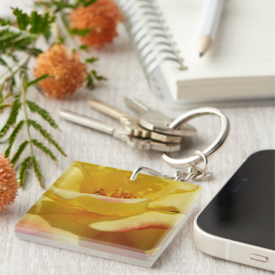 Llavero Keychain de los Pétalos de rosa amarilla