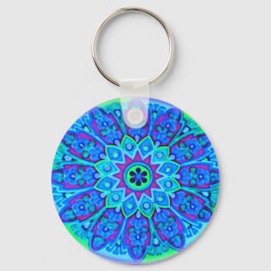 Llavero Keychain de Mandala Azul