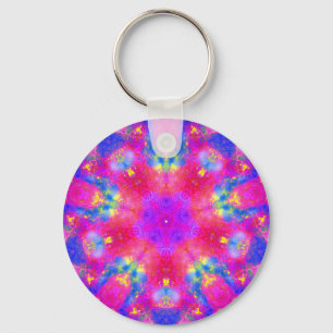 Llavero Keychain de Mandala azul y magenta