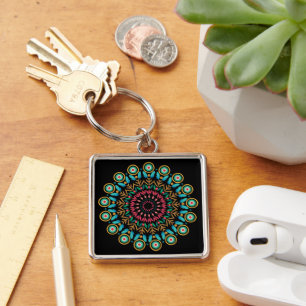 Llavero Keychain de Mandala Flor