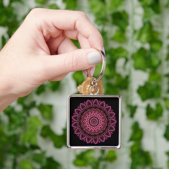 Llavero Keychain de Mandala Flor (Mano)