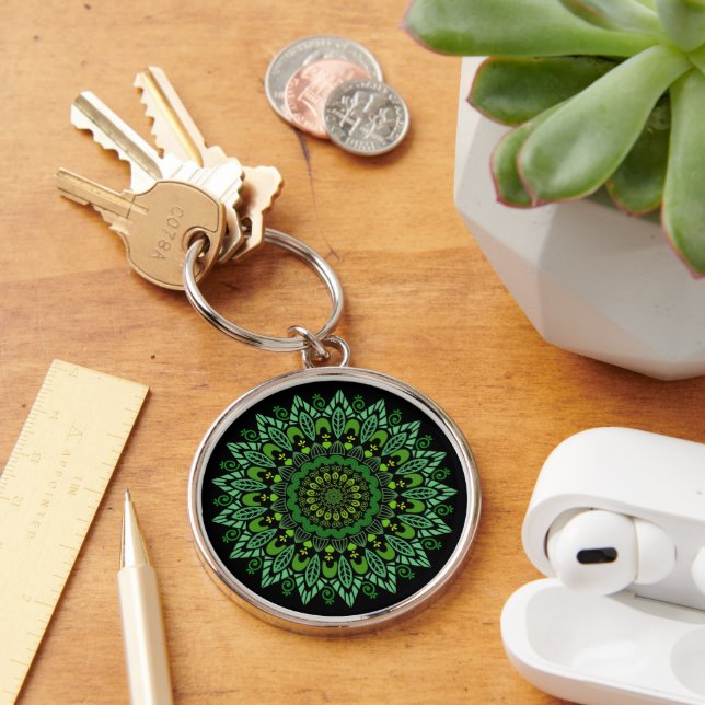 Llavero Keychain de Mandala Verde (Escritorio )