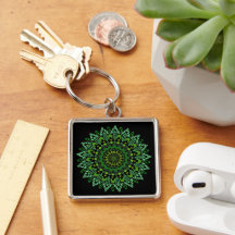 Keychain de Mandala Verde
