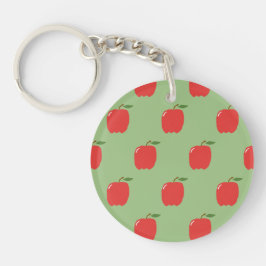 Llavero Keychain de manzanas (Sage Green & Red)