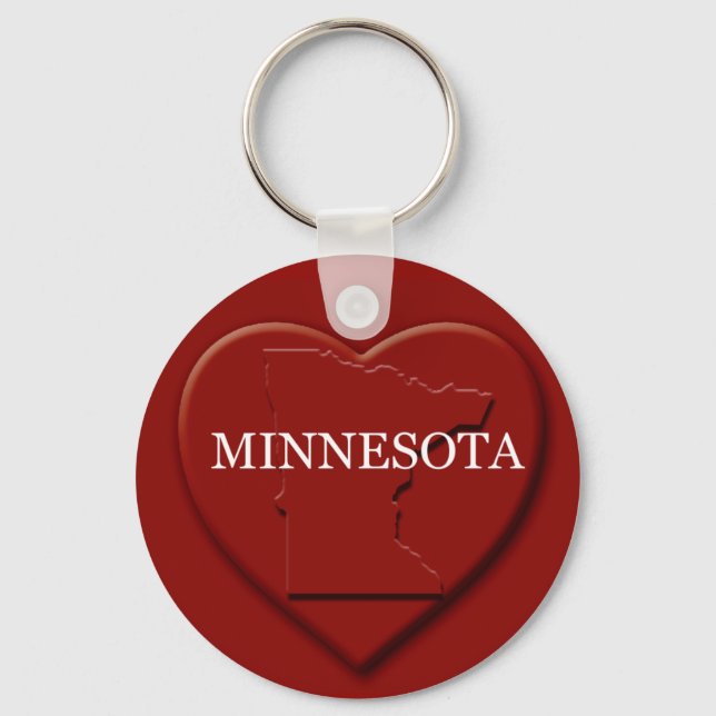 Llavero Keychain de Mapa Cardíaco de Minnesota (Anverso)