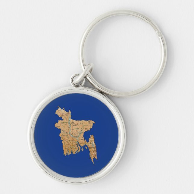 Llavero Keychain de Mapa de Bangladesh (Frente)
