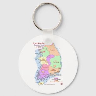 Llavero Keychain de mapa de Corea