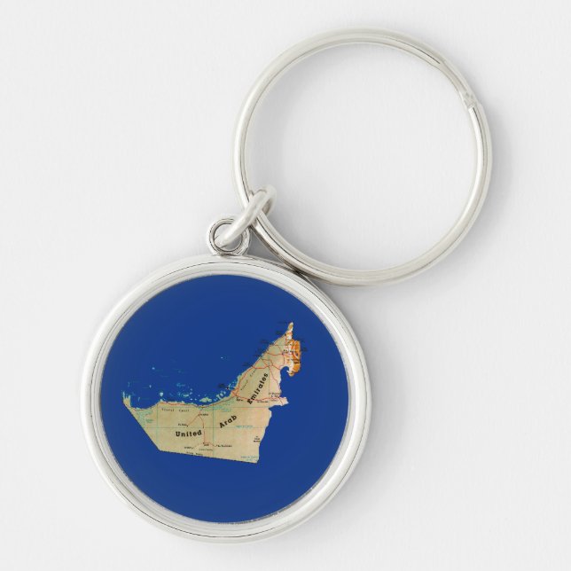 Llavero Keychain de mapa de Emiratos Árabes Unidos (Frente)