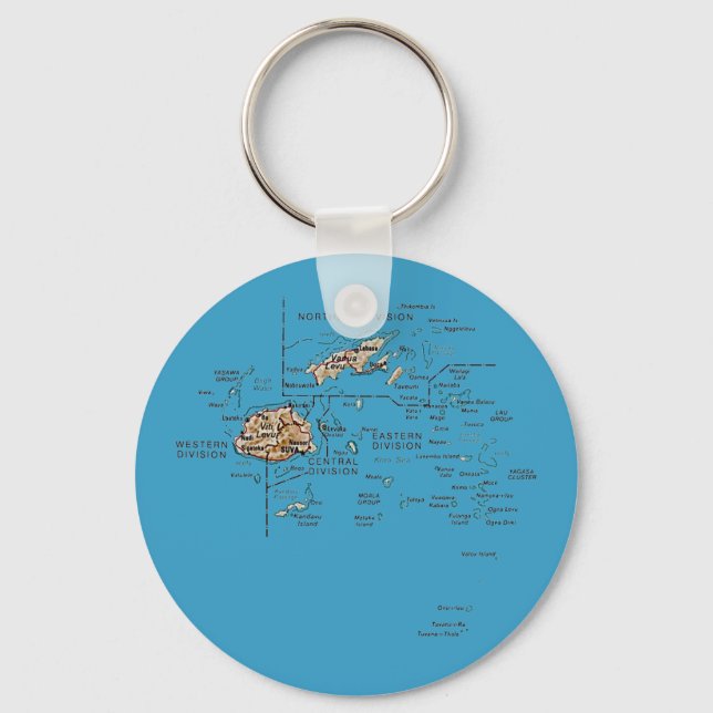 Llavero Keychain de Mapa de Fiji (Anverso)