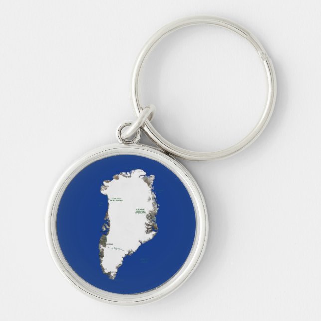 Llavero Keychain de Mapa de Groenlandia (Frente)