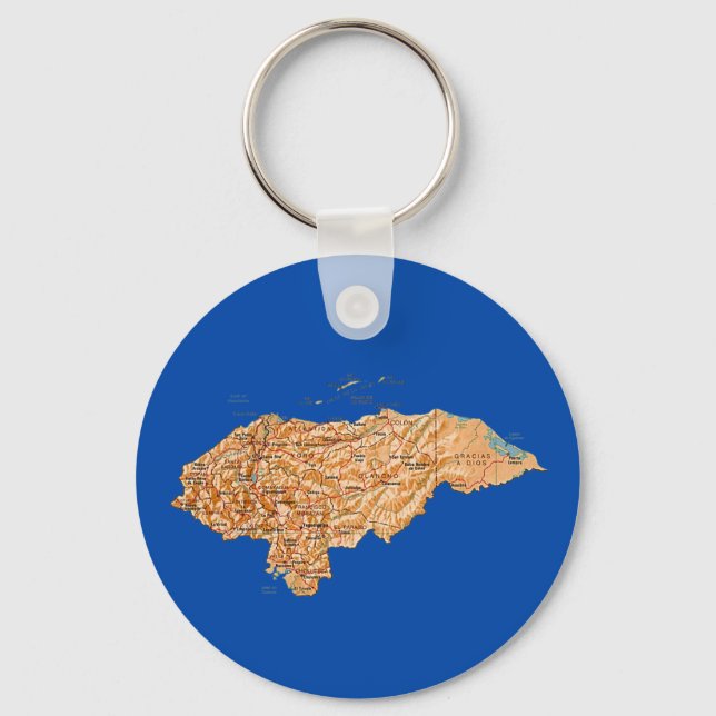 Llavero Keychain de Mapa de Honduras (Anverso)