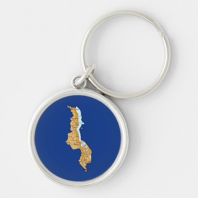 Llavero Keychain de Mapa de Malawi (Frente)