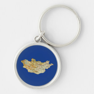 Llavero Keychain de Mapa de Mongolia