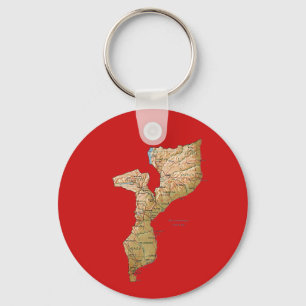 Llavero Keychain de mapa de Mozambique