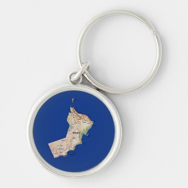 Llavero Keychain de Mapa de Omán (Frente)