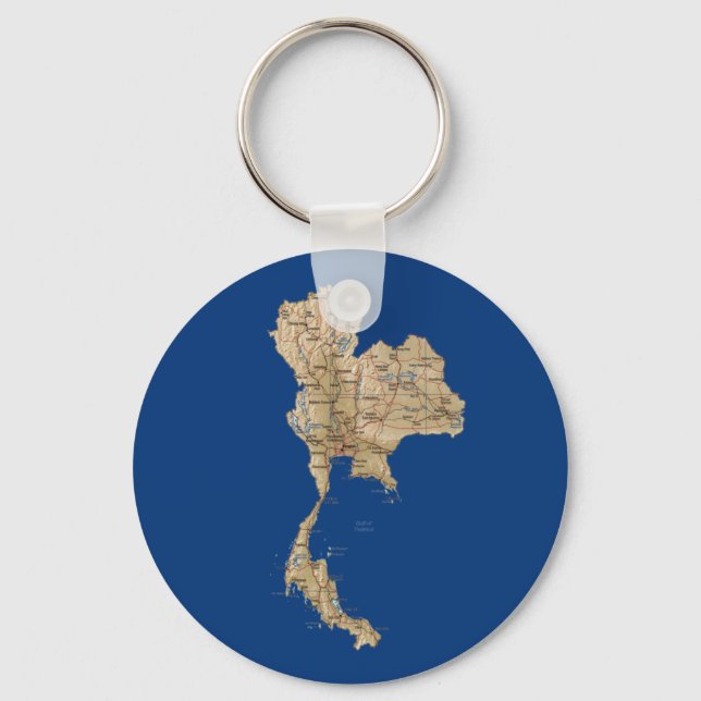 Llavero Keychain de Mapa de Tailandia (Anverso)
